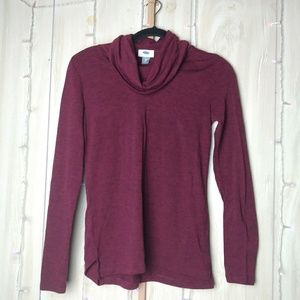 🤎Long Sleeve Loose Turtleneck Burgundy Top
